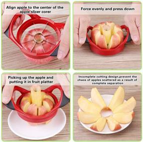 img 3 attached to 🍏 Zeakone Apple Slicer Upgraded Version 8-Blade: Extra Large Stainless Steel Apple Corer, Ultra-Sharp Cutter, Wedger, Pitter, Divider for Up to 4 Inches Apples (Update)