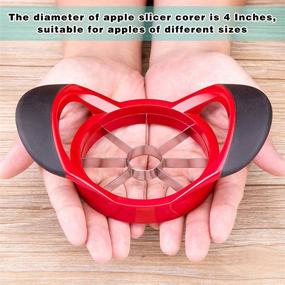 img 1 attached to 🍏 Zeakone Apple Slicer Upgraded Version 8-Blade: Extra Large Stainless Steel Apple Corer, Ultra-Sharp Cutter, Wedger, Pitter, Divider for Up to 4 Inches Apples (Update)