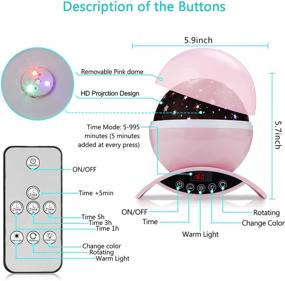 img 3 attached to 🌟 Электронная розовая звездная проекторная лампа Elecstars с пультом дистанционного управления, таймером и функцией автоматического выключения - вращающаяся проекционная лампа для украшения комнаты.