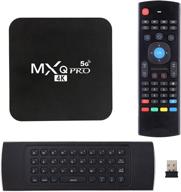 📺 mxq pro 5g android tv box: upgraded version with wireless mini keyboard, android 10.1, 2gb ram, 16gb rom, h.265 hd 3d, dual band wifi, quad core, home media player logo