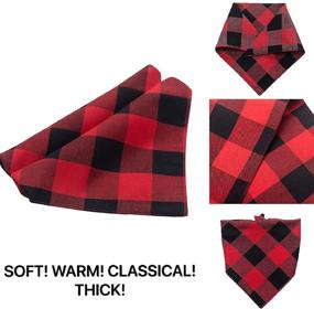 img 2 attached to 🐾 YBXZ Buffalo Plaid Dog Bandanas 1Pack: Stylish Red Flannel Triangle Bibs for Dogs and Cats - Double Layered, Thickening, and Washable