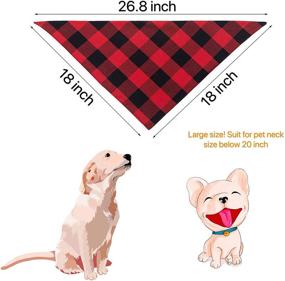 img 3 attached to 🐾 YBXZ Buffalo Plaid Dog Bandanas 1Pack: Stylish Red Flannel Triangle Bibs for Dogs and Cats - Double Layered, Thickening, and Washable