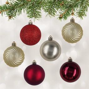 img 2 attached to 🎄 30 ct Shatterproof Hanging Christmas Ball Ornaments, 60mm Red Gold White, Xmas Tree Decor for Holiday Decoration - 2.36 Inch