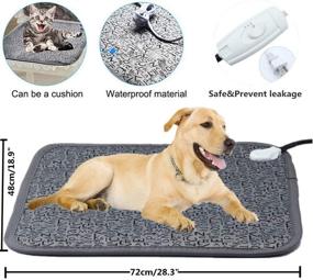 img 3 attached to 🔥 Ubei Pet Electric Heating Pad: Adjustable, Waterproof, Anti-bite Steel Cord Dog Large Bed Mat - Heated for Big Dogs, Cats, and Other Pets - Ideal for Blankets and Kennels (28.3"x18.9")