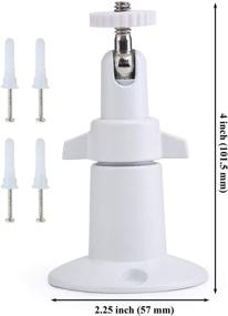 img 2 attached to 🔒 Metal 360° Adjustable Security Wall Mount - Compatible with Ring Stick Up, Wyze Cam Pan, Arlo Camera & More - Weatherproof Indoor & Outdoor - White (2 Pack)