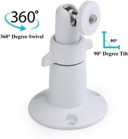 img 3 attached to 🔒 Metal 360° Adjustable Security Wall Mount - Compatible with Ring Stick Up, Wyze Cam Pan, Arlo Camera & More - Weatherproof Indoor & Outdoor - White (2 Pack)
