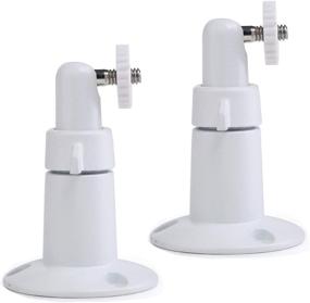 img 4 attached to 🔒 Metal 360° Adjustable Security Wall Mount - Compatible with Ring Stick Up, Wyze Cam Pan, Arlo Camera & More - Weatherproof Indoor & Outdoor - White (2 Pack)