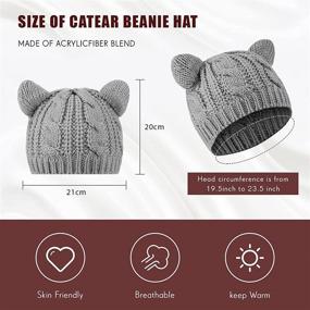 img 3 attached to Beanie Knitted Winter Cable Women Outdoor Recreation in Hiking & Outdoor Recreation Clothing