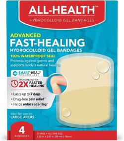 img 4 attached to ✨ All Health Advanced Fast Healing Hydrocolloid Gel Bandages, Large Wound Dressing, 4 ct - 2X Faster Healing for First Aid Blisters or Wound Care