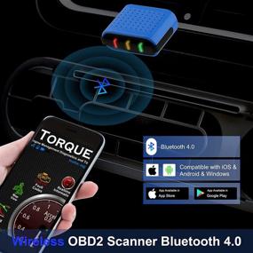 img 3 attached to OBD2 Bluetooth Scanner: iOS, Windows, Android - Check Engine Light Diagnostic Tool for OBDII Protocol Cars Since 1996