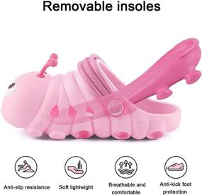 img 3 attached to Kiyoh Comfortable Little Kids Clogs: Soft Toddler Sandals with Cute Caterpillar Design - Perfect for Girls and Boys