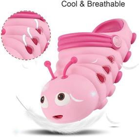 img 1 attached to Kiyoh Comfortable Little Kids Clogs: Soft Toddler Sandals with Cute Caterpillar Design - Perfect for Girls and Boys