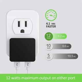 img 2 attached to 🔌 Nekmit Ультратонкий Плоский USB Зарядное Устройство с Smart IC, Двойной Порт - Черный.