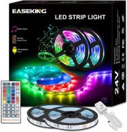 🌈 easeking 80ft led light strip for bedroom: music sync color changing with remote control – perfect decoration for bedroom, home, tv, party логотип