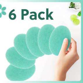 img 1 attached to 🧽 Deep Cleansing & Regular Exfoliating Body Sponge - 6 Pack of Double-Sided Buff Puff Style Pads for All Skin Types - Perfect for Dead Skin & Dirt Removal