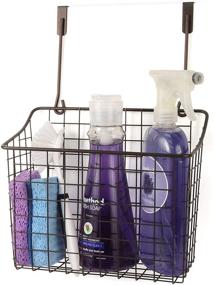 img 1 attached to 📦 Spectrum Diversified Grid Storage Basket: Over The Cabinet Steel Wire Sink Organizer for Kitchen & Bathroom, Large, Bronze