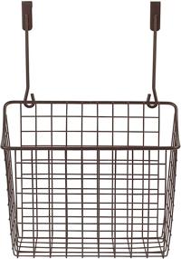 img 3 attached to 📦 Spectrum Diversified Grid Storage Basket: Over The Cabinet Steel Wire Sink Organizer for Kitchen & Bathroom, Large, Bronze