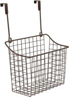 📦 spectrum diversified grid storage basket: over the cabinet steel wire sink organizer for kitchen & bathroom, large, bronze logo