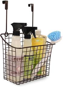 img 2 attached to 📦 Spectrum Diversified Grid Storage Basket: Over The Cabinet Steel Wire Sink Organizer for Kitchen & Bathroom, Large, Bronze