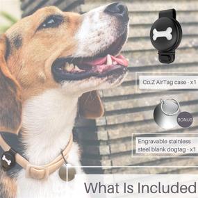 img 3 attached to Co.Z AirTag Dog Collar Holder - 2021 Apple AirTag Case for Dog Collar | Bonus Engravable Blank Aluminum Dog Tag Included | Lightweight & Waterproof Silicone Material | Easy Installation with Dangle-Free Design