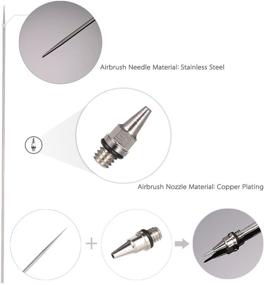 img 1 attached to HUBEST Airbrush Nozzle Replacement Parts for AB-180 AB-181 AB-181A Airbrushes - 0.2mm, 0.3mm, 0.5mm Needle & Cap