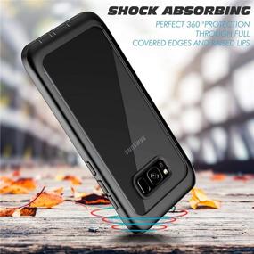 img 2 attached to 📱 Samsung Galaxy S8 Case - Pakoyi Full Body Bumper Case with Built-in Screen Protector | Slim Clear Shock-Absorbing Dustproof Lightweight Cover (Grey/Clear)