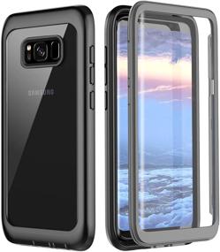 img 4 attached to 📱 Samsung Galaxy S8 Case - Pakoyi Full Body Bumper Case with Built-in Screen Protector | Slim Clear Shock-Absorbing Dustproof Lightweight Cover (Grey/Clear)