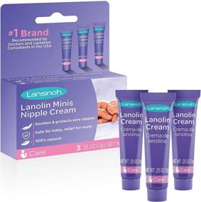 img 4 attached to 🤱 Breastfeeding Lanolin Nipple Cream - 3 Compact Tubes, 0.25 Ounces Each