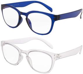 img 4 attached to 👓 2-Pack Blue Light Blocking Glasses for Men and Women, Non Prescription UV400 Protection, Anti Eyestrain, Anti Glare - Improved SEO