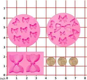 img 3 attached to 🎂 Set of 3 Mini Bow Silicone Fondant Molds for Bowknot Fondant, Chocolate Candy, and Sugar Craft | DIY Cake Molds Ideal for Birthday Party Cake and Cupcake Decorations