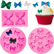 🎂 set of 3 mini bow silicone fondant molds for bowknot fondant, chocolate candy, and sugar craft | diy cake molds ideal for birthday party cake and cupcake decorations logo