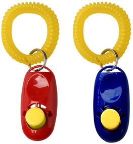 img 4 attached to 🐶 SunGrow Dog Clickers with Wrist Bands 2-Pack – Red and Blue, 2.5x1 Inch, Ideal Training Tools for Puppies and Cats