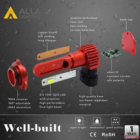 img 2 attached to Alla Lighting AL-R Vision 5200lm 9006 HB4 светодиодные лампы для туманок с заменой, 8000K ледяно-голубые лампы повышенной мощности для улучшенной видимости