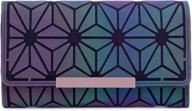 🔶 geometric luminous wallets - women's holographic wallet by lumikay: long wallet with flash cross body bag (no.3) logo