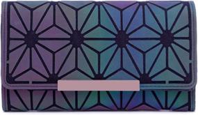 img 4 attached to 🔶 Geometric Luminous Wallets - Women's Holographic Wallet by Lumikay: Long Wallet with Flash Cross Body Bag (NO.3)