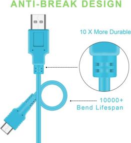 img 3 attached to Nintendo Switch Charger - Compatible with OLED Model & Pro Controllers - Blue (4.92ft) - Charging Cable Included