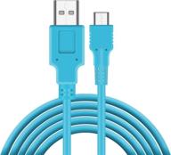 nintendo switch charger - compatible with oled model & pro controllers - blue (4.92ft) - charging cable included logo