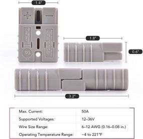 img 2 attached to 💡 Соединитель проводов серого цвета 2 шт: Набор разъемов ORION MOTOR TECH для проводов 6-12 калибра, быстроразъемный набор для автомобилей, мотоциклов, внедорожных транспортных средств, лебедок, лифтов, моторов и других устройств, совместим с батареями 12V-36V (набор из 2)