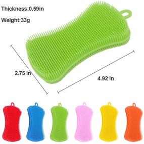 img 2 attached to 🧽 Silicone Dish Washing Scrubber - 6 Pack Household Cleaning Sponges, Kitchen Gadgets Brush Accessories for Dishes