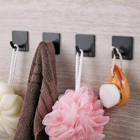 img 3 attached to 🔩 6 PCS Heavy Duty Stainless Steel Self Adhesive Hooks for Kitchen, Bathroom, Home - Stick on Wall, Door, Cabinet - Towel, Coat, Clothes Holders