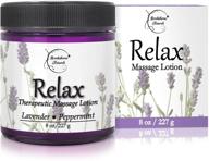 🌿 relax therapeutic massage lotion: all natural with lavender & peppermint essential oils - perfect for full body massage therapy | brookethorne naturals 8oz logo