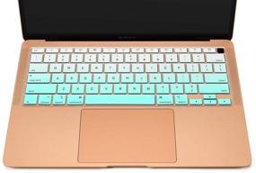 img 2 attached to 🌿 Keyboard Cover Skin for Latest MacBook Air 13 inch, 2020 Release Model A2179 A2337 M1 Chip Magic Keyboard with Touch ID, US Layout Keyboard Protector - Ombre Mint