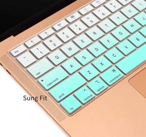 img 1 attached to 🌿 Keyboard Cover Skin for Latest MacBook Air 13 inch, 2020 Release Model A2179 A2337 M1 Chip Magic Keyboard with Touch ID, US Layout Keyboard Protector - Ombre Mint