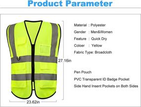 img 1 attached to 🏻 Enhanced Safety Reflective Visibility Multi Pockets for Volunteer Construction Workers