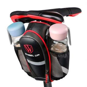 img 4 attached to 🚲 Waterproof Bike Saddle Seat Bag with Water Bottle Cup Holder - Convenient Storage for Mountain/Road Cycling