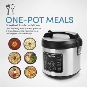 img 3 attached to 🍚 Aroma 20 Cup Cooked (10 cup uncooked) Digital Rice Cooker, Slow Cooker, Food Steamer, Stainless Steel Exterior (Model ARC-150SB), Black