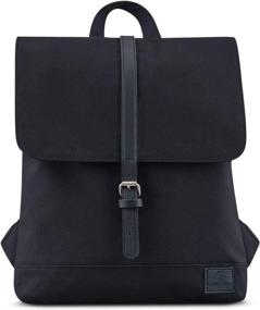 img 4 attached to 🎒 Stylish and Sustainable Small Backpack for Women in Black - Made from Recycled Materials