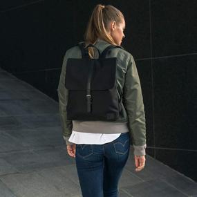 img 2 attached to 🎒 Stylish and Sustainable Small Backpack for Women in Black - Made from Recycled Materials