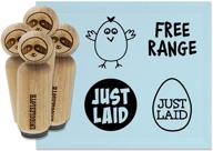 just laid egg free range chicken 🐔 rubber stamp set - perfect for crafting & planners! logo