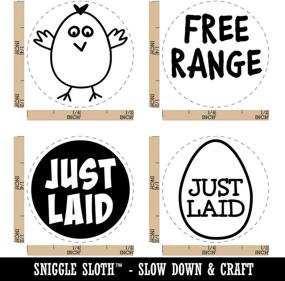 img 3 attached to Just Laid Egg Free Range Chicken 🐔 Rubber Stamp Set - Perfect for Crafting & Planners!